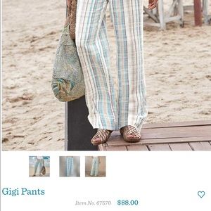 Women's Striped Pants - Blue and White
